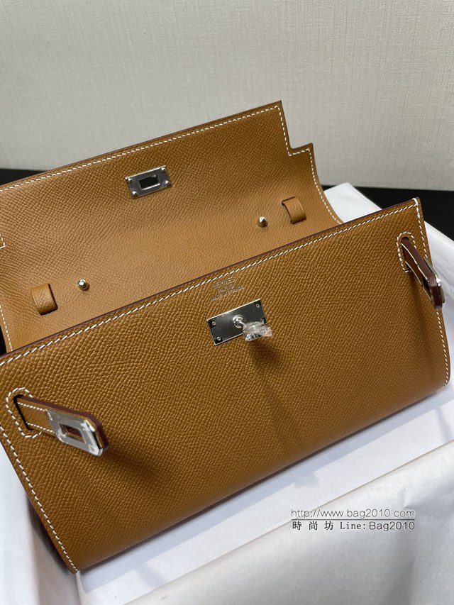 Hermes女包 愛馬仕Kelly woc小挎包 金棕色epsom皮凱麗斜挎包  tdh2357